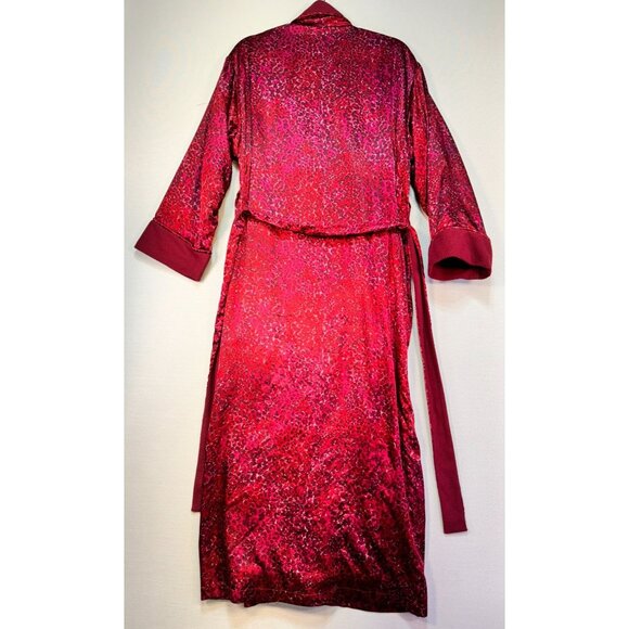 Victoria's Secret Womens Leopard Print Robe XS/S Satin Red Collar & Belt - Picture 12 of 15